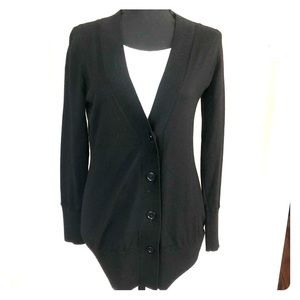 Banana republic black merino wool cardigan